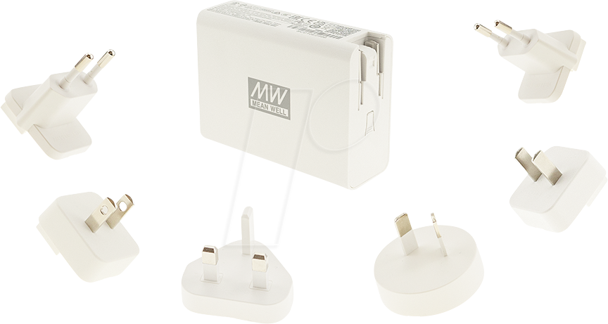 MW NGE100 - USB-Ladegerät, 100 W, 5-20 V, 2x USB-C, 2x USB-A, GaN, weiß