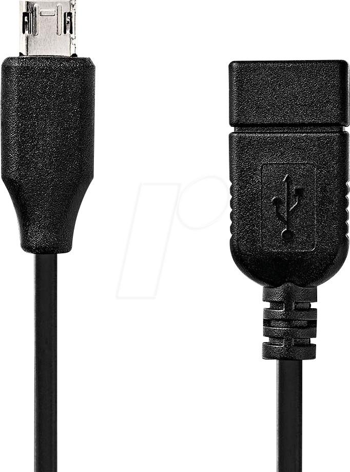 N CCGB60515BK02 - USB 2.0 Kabel, Micro-B-Stecker > A-Buchse, 0,2 m