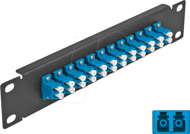 DELOCK 66765 - LWL Patchpanel, 10'', 12-Port, LC Duplex, 1HE, schwarz