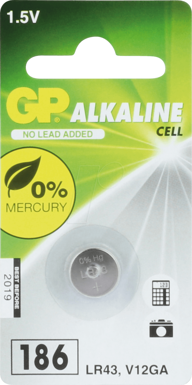GP LR 43 - Alkaline Knopfzelle, 186