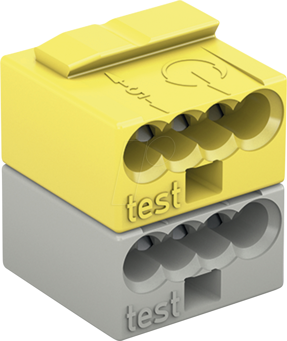 WAGO 243-212 - KNX-Buchsenklemme, Ø 0,8 mm, RM 5,75 mm, 2-polig, grau/gelb