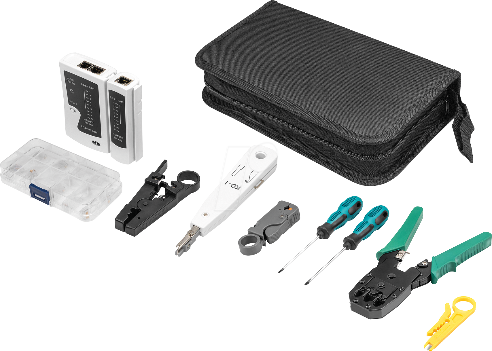 DIGI DN-94027 - Netzwerk Werkzeugset, LAN Tester, Crimpzange