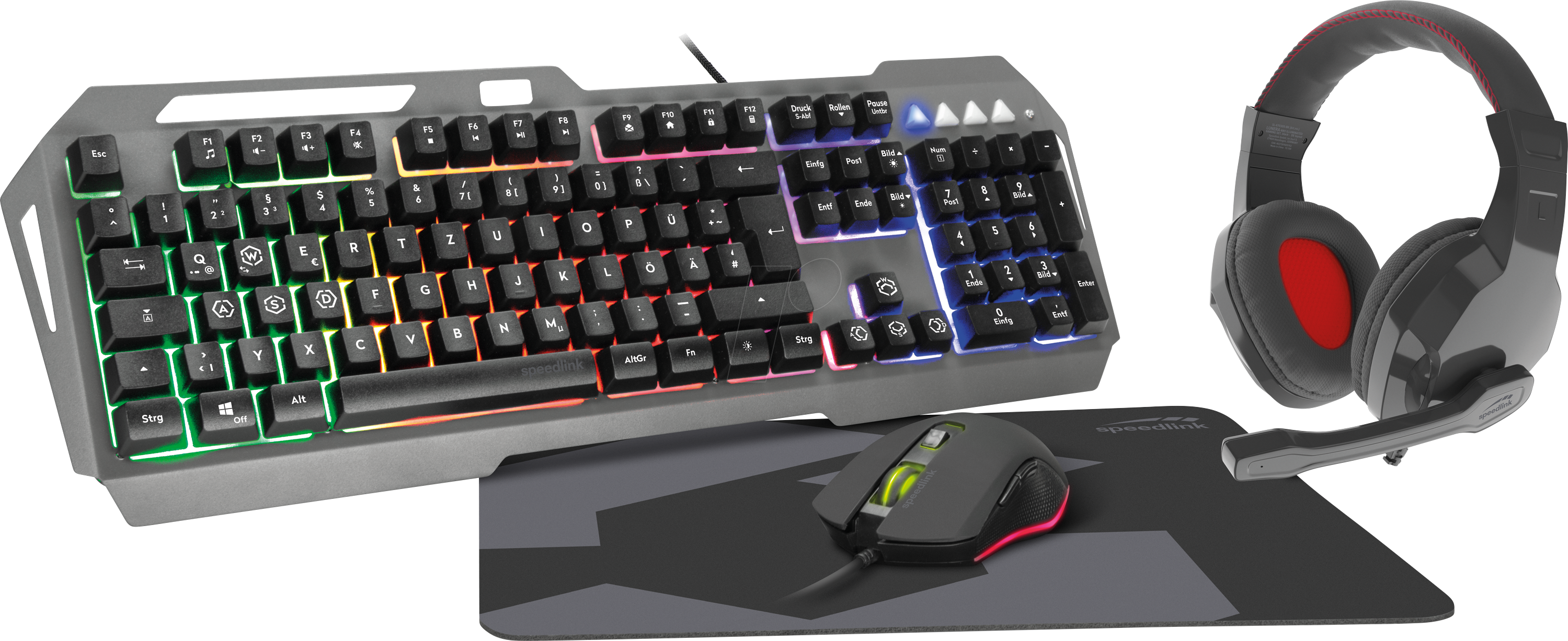 SL-670305-BK - Gaming-Set, USB, RGB, schwarz, Gaming, DE