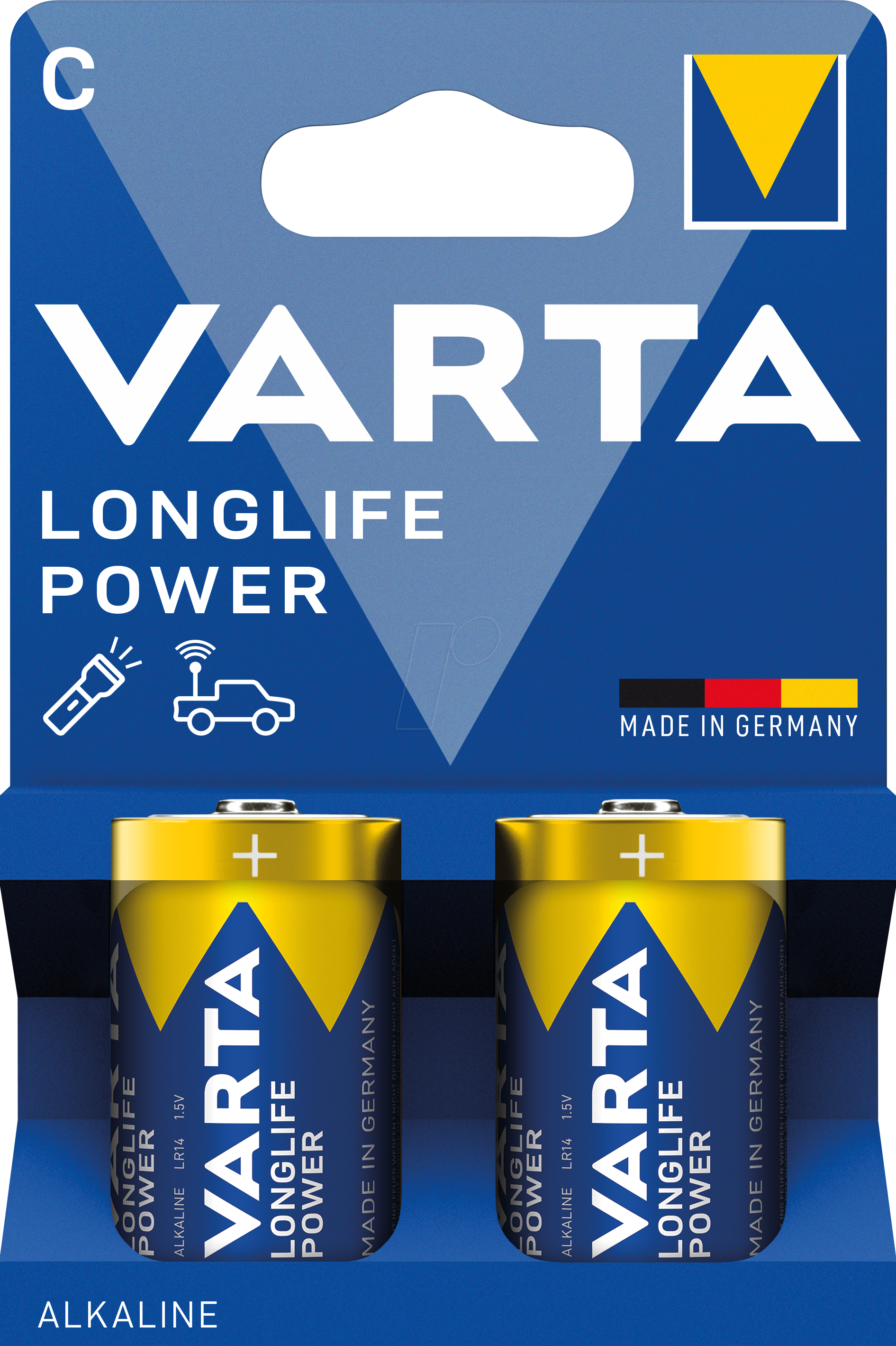VAR LLP C 2X - Longlife Power, Alkaline Batterie, C (Baby), 2er-Pack
