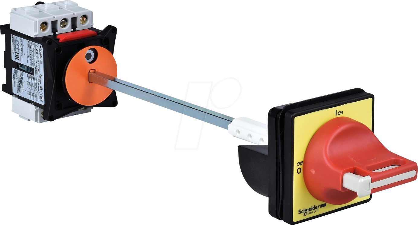 VCCF3 - Not-Aus Hauptschalter, 3p, 690V, 63A, Zwischenbau, Griff rot