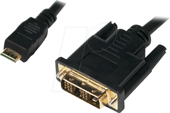 Thumbnail - LOGILINK CHM004 - HDMI/DVI Kabel, Mini-C Stk.> DVI 18+1 Stk., 1080p, 2 m