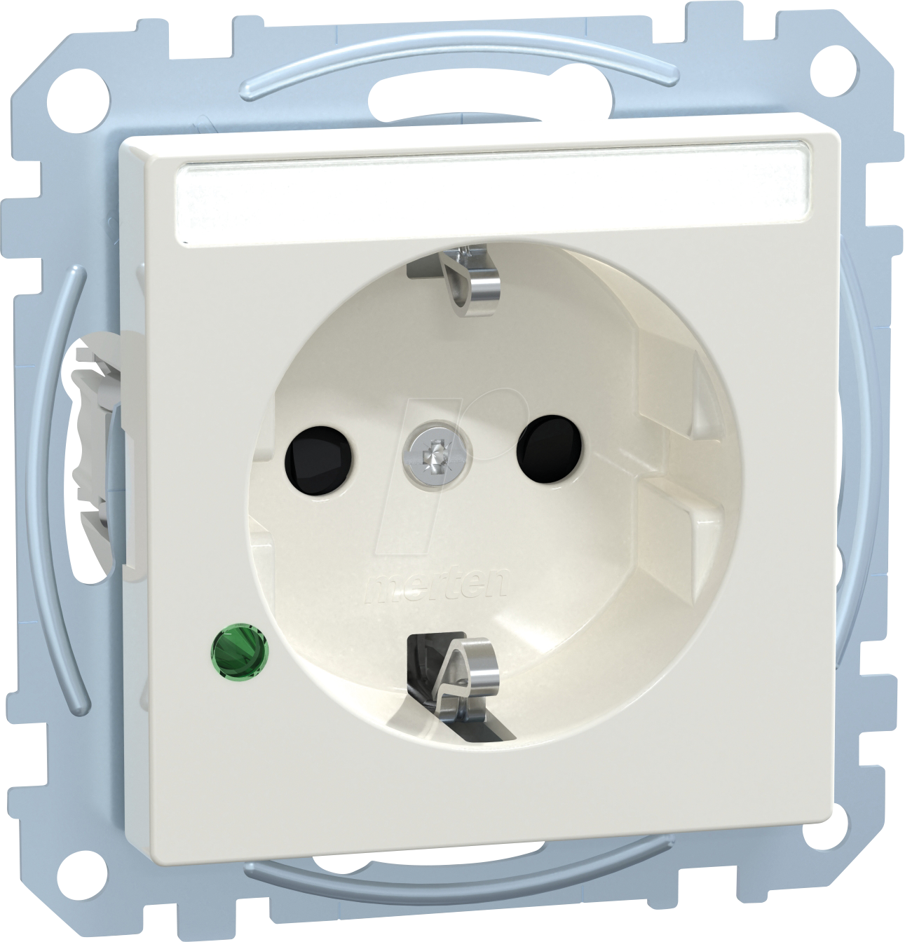 EL ME 23050319 - Steckdose mit Überspannungschutz, polarweiß glänzend, System M