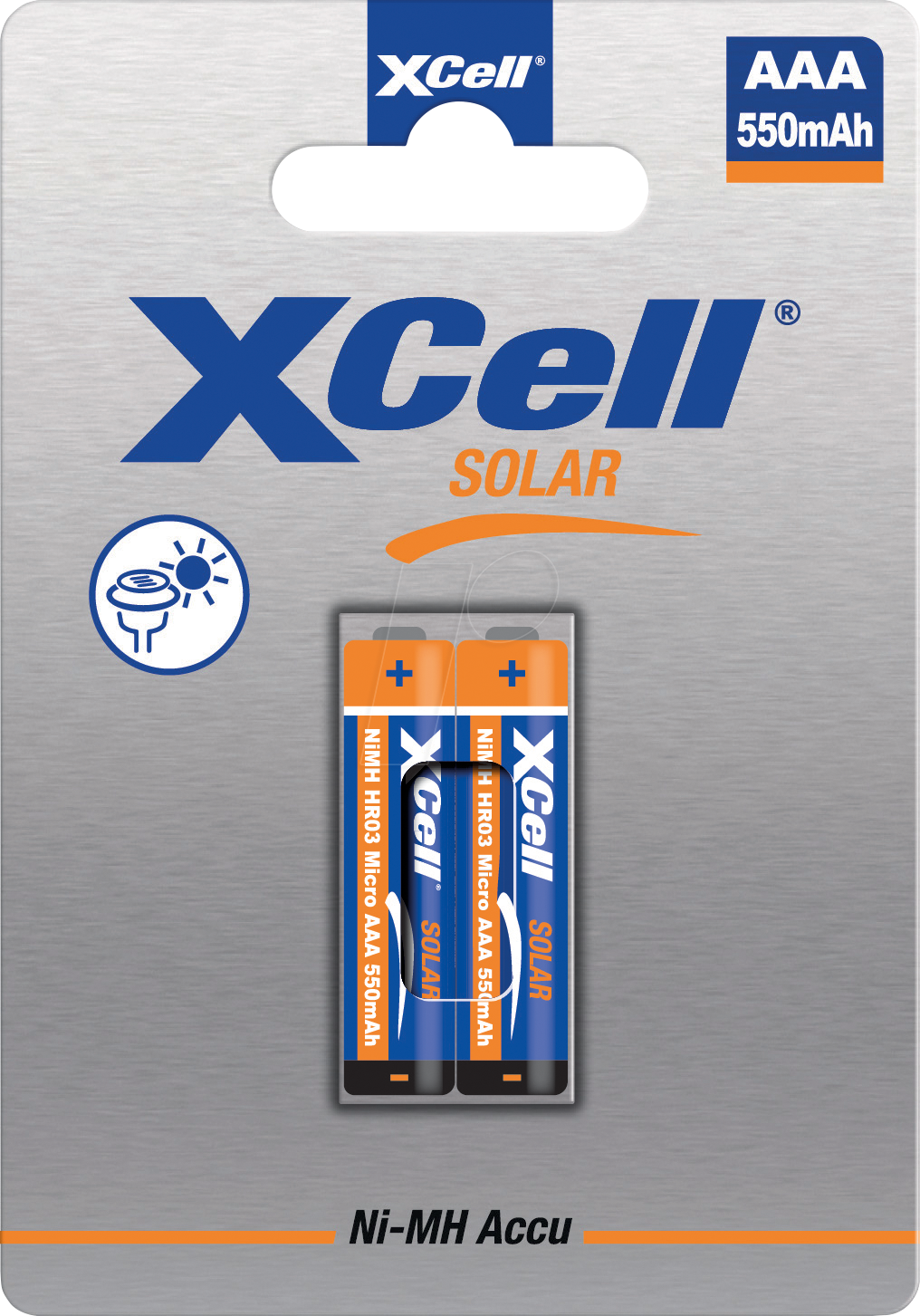 XCELL 149446 - NiMh Akku, AAA (Micro), 550 mAh, 2er-Pack
