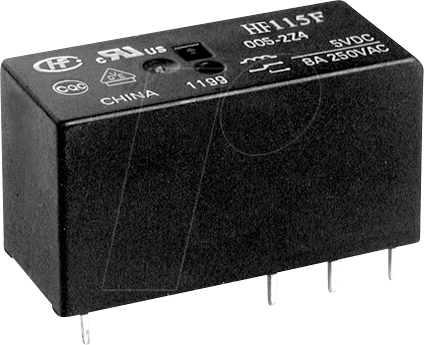 HF115F-12-2ZS4A - Leistungsminiaturrelais, 12 V DC, 8 A, 2 Wechsler