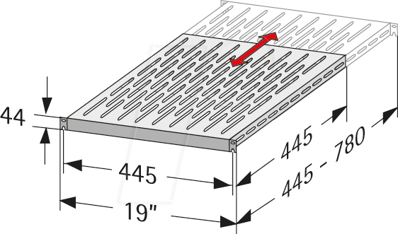 APRA 316-036-69 - 19''- Fachboden 1HE, RAL 9005