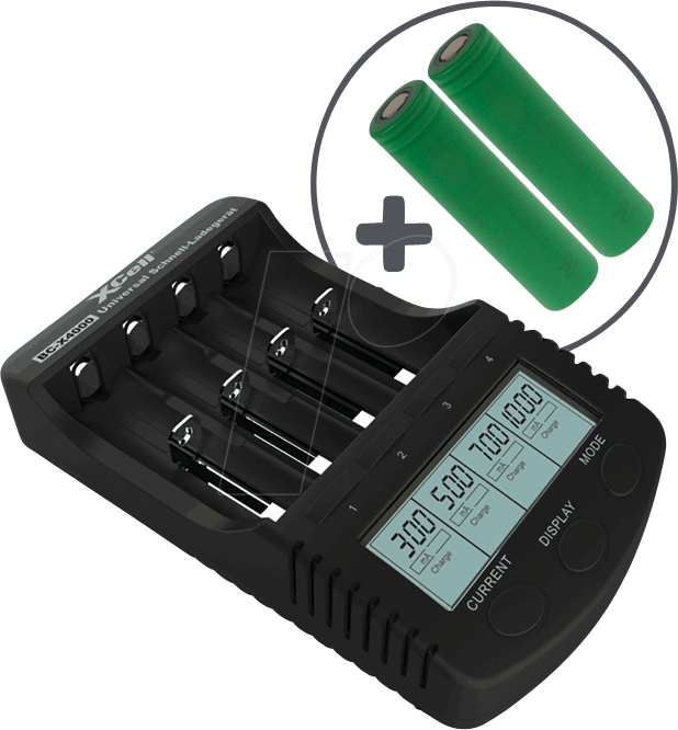 BC X4000-VTC6 - BC X4000 Lader + 2x SONY VTC6, 18650