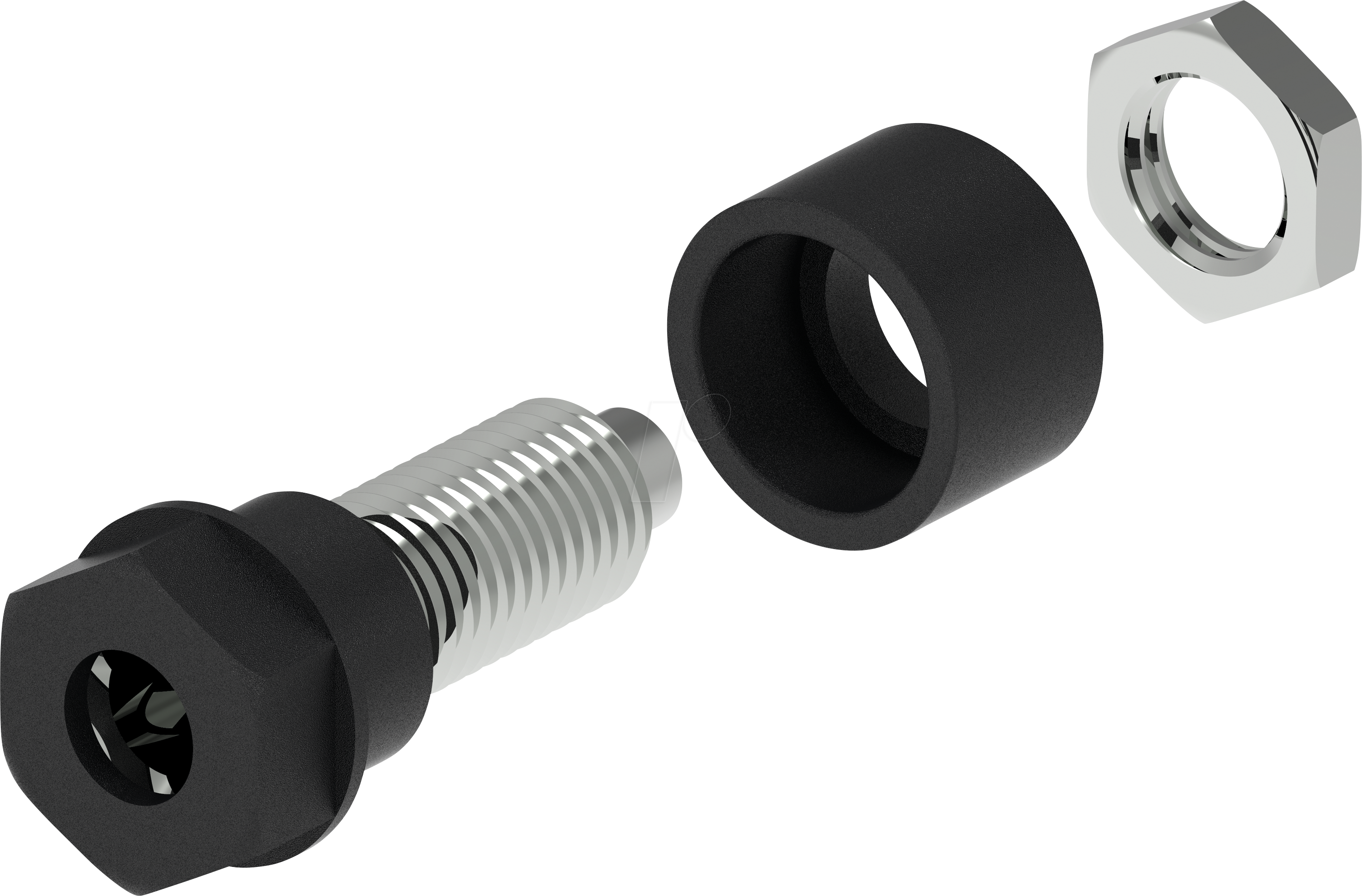 PJP 3230-C-SW - Bananenbuchse, 4 mm, isoliert, schwarz