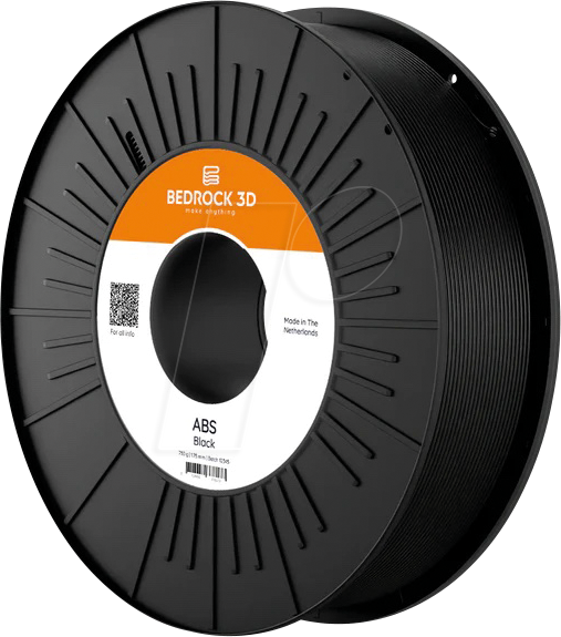 BEDROCK 3D 23484 - Filament, ABS, schwarz, 1,75 mm, 750 g