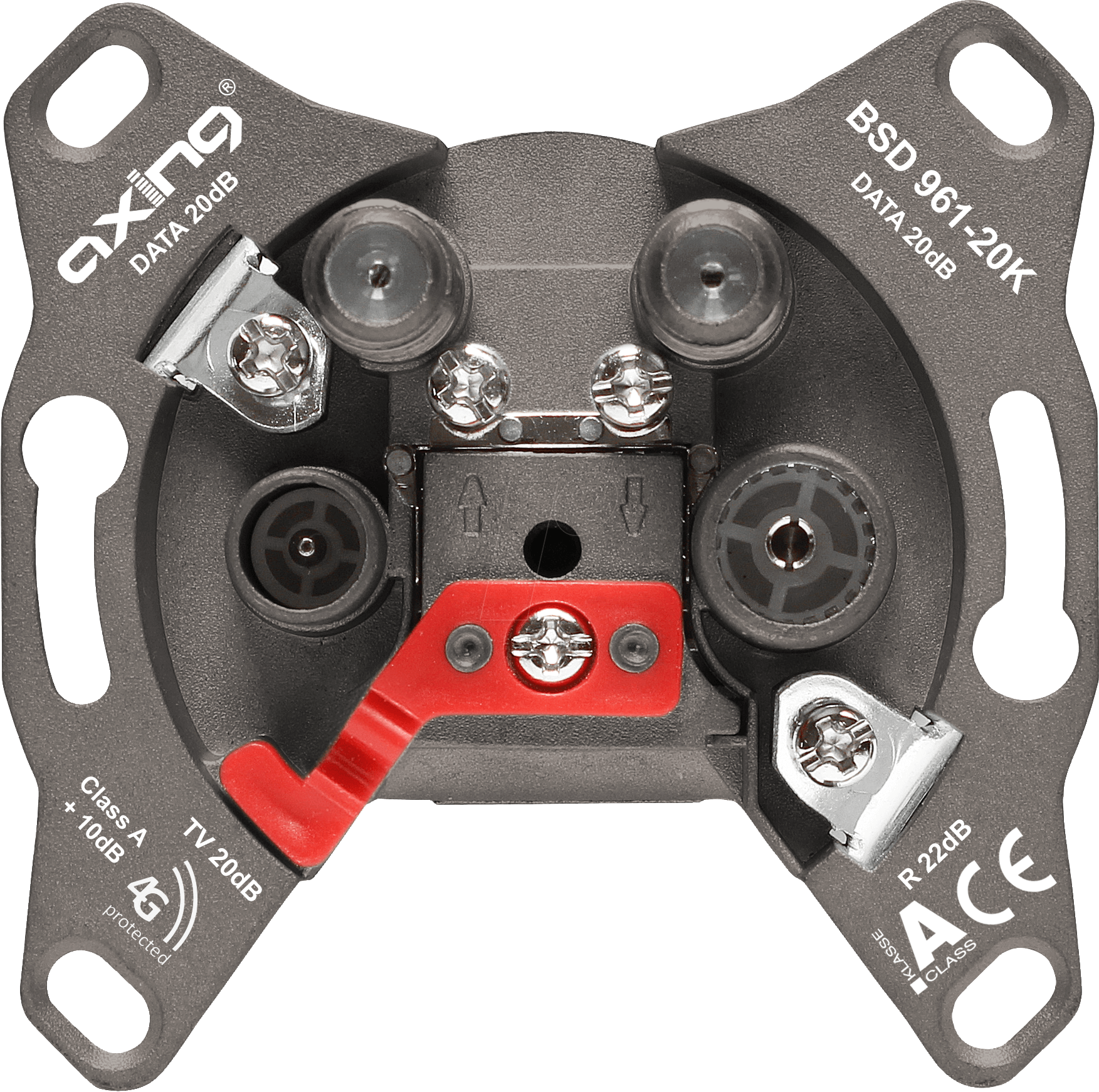 BSD 961-20K - 4 Port Multimedia-Antennensteckdose, 20 - 21 dB