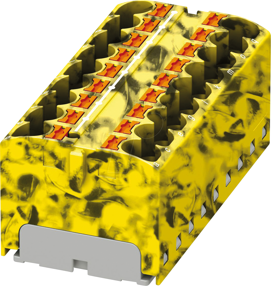 PHOE 3273854 - Verteilerblock PTFIX, 18X4, schwarz/gelb