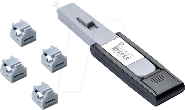 SK MNL04PKGY - Port Schloss, RJ11, 4 Stück, mit Schlüssel, grau