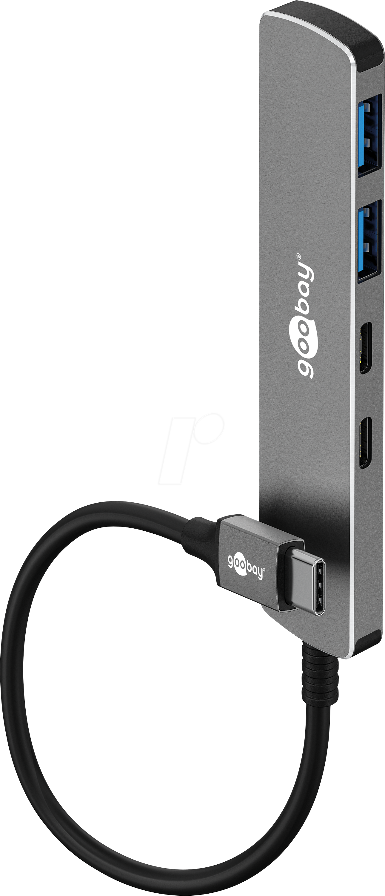 GOOBAY 79159 - USB-C 3.2 HUB, 4 Port, 5 Gbit/s, 2x USB-C + 2x USB-A 3.2, 0,1 m