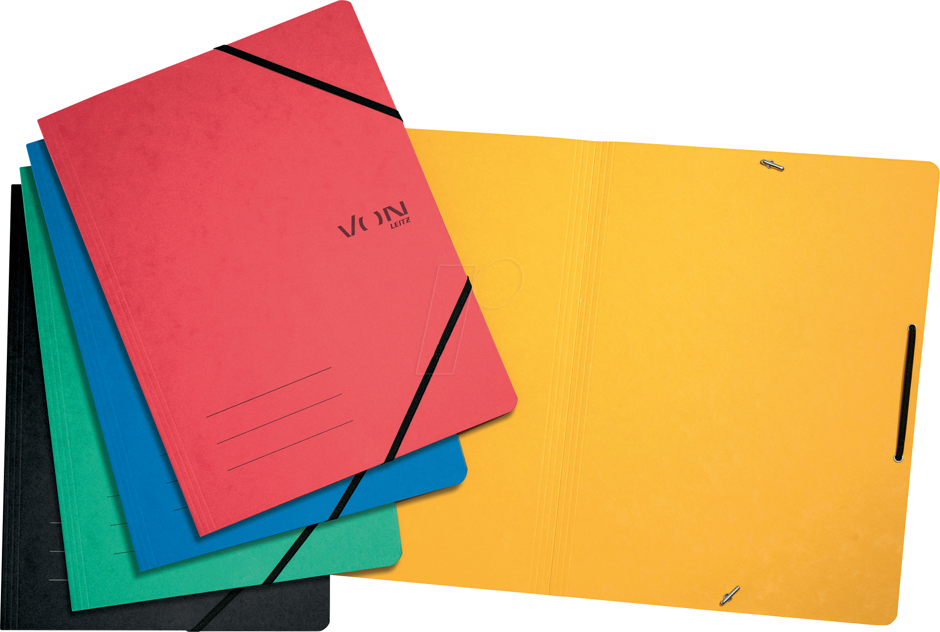 VONL 30111099 - Eckspannmappe, A4, sortiert, 5 Stück