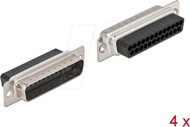 DELOCK 66710 - D-Sub 25 Pin Crimp Stecker, Metall, 4 Stück