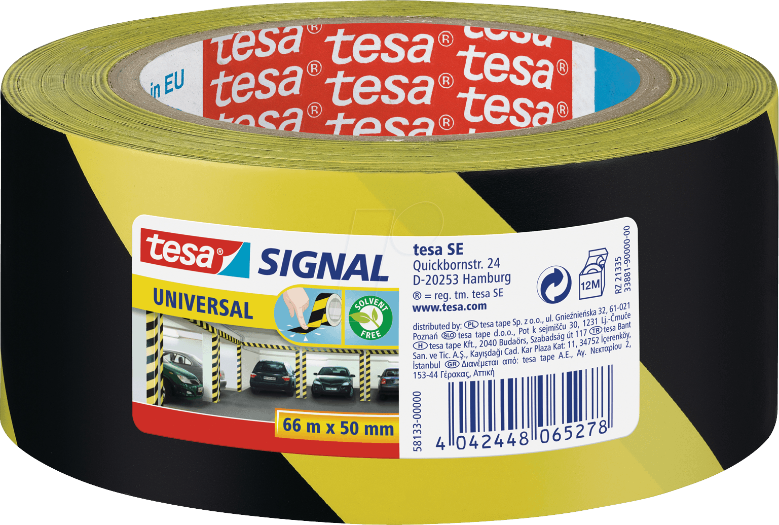 TESA 58133 - Klebeband tesa® Signal Universal, 66 m x 50 mm, gelb/schwarz
