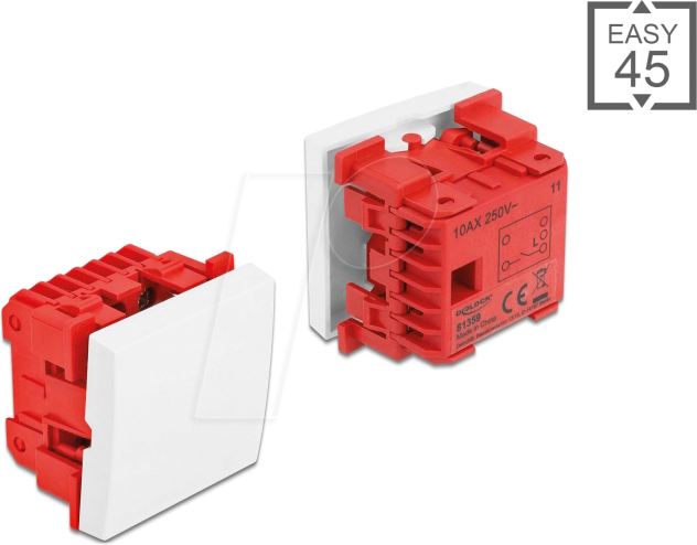 Thumbnail - DELOCK 81359 - Easy 45 Wippschalter 45 x 45 mm, weiß