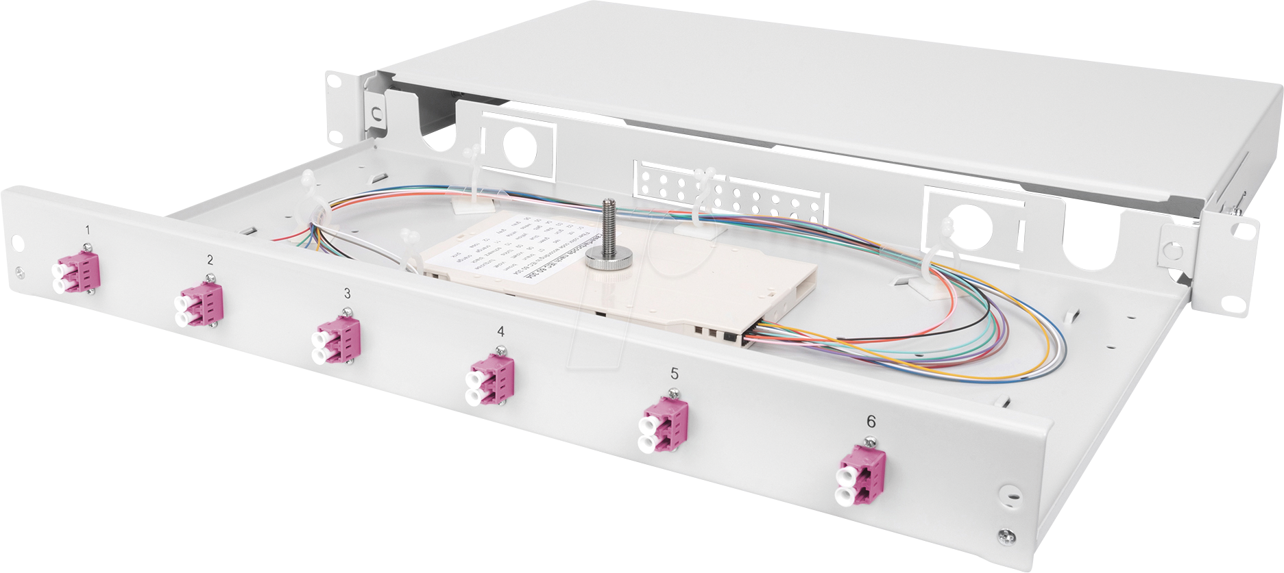 DIGI DN-96330-4 - LWL Spleißbox, 1HE, bestückt, 6x LC DX, OM4