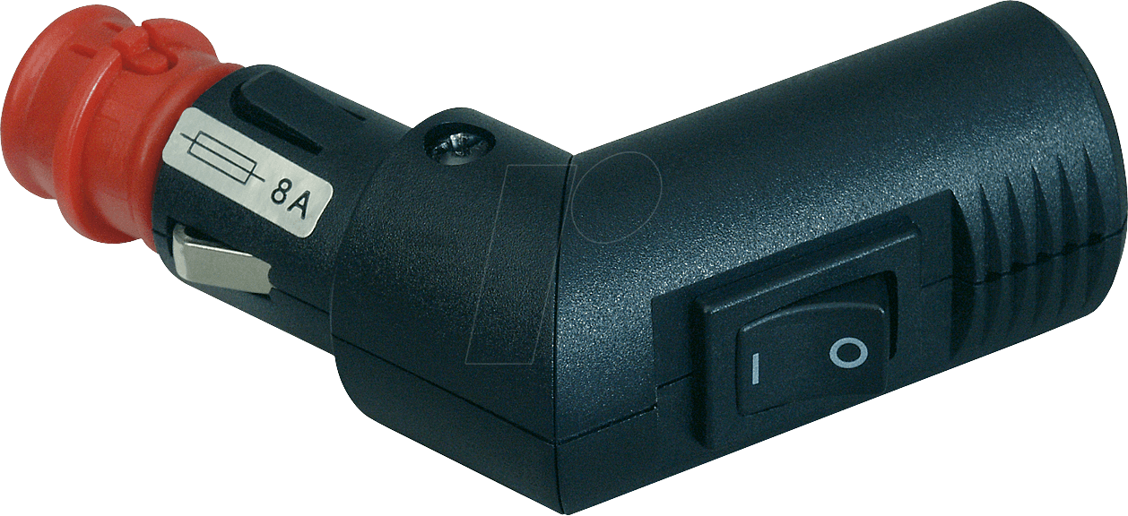 BST 89 - KFZ - Universalstecker, 12/24V, 8A, winkelbar, mit Schalter