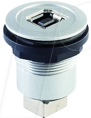 RRJ USB BB - USB-Buchse auf Buchse - Typ B, silber