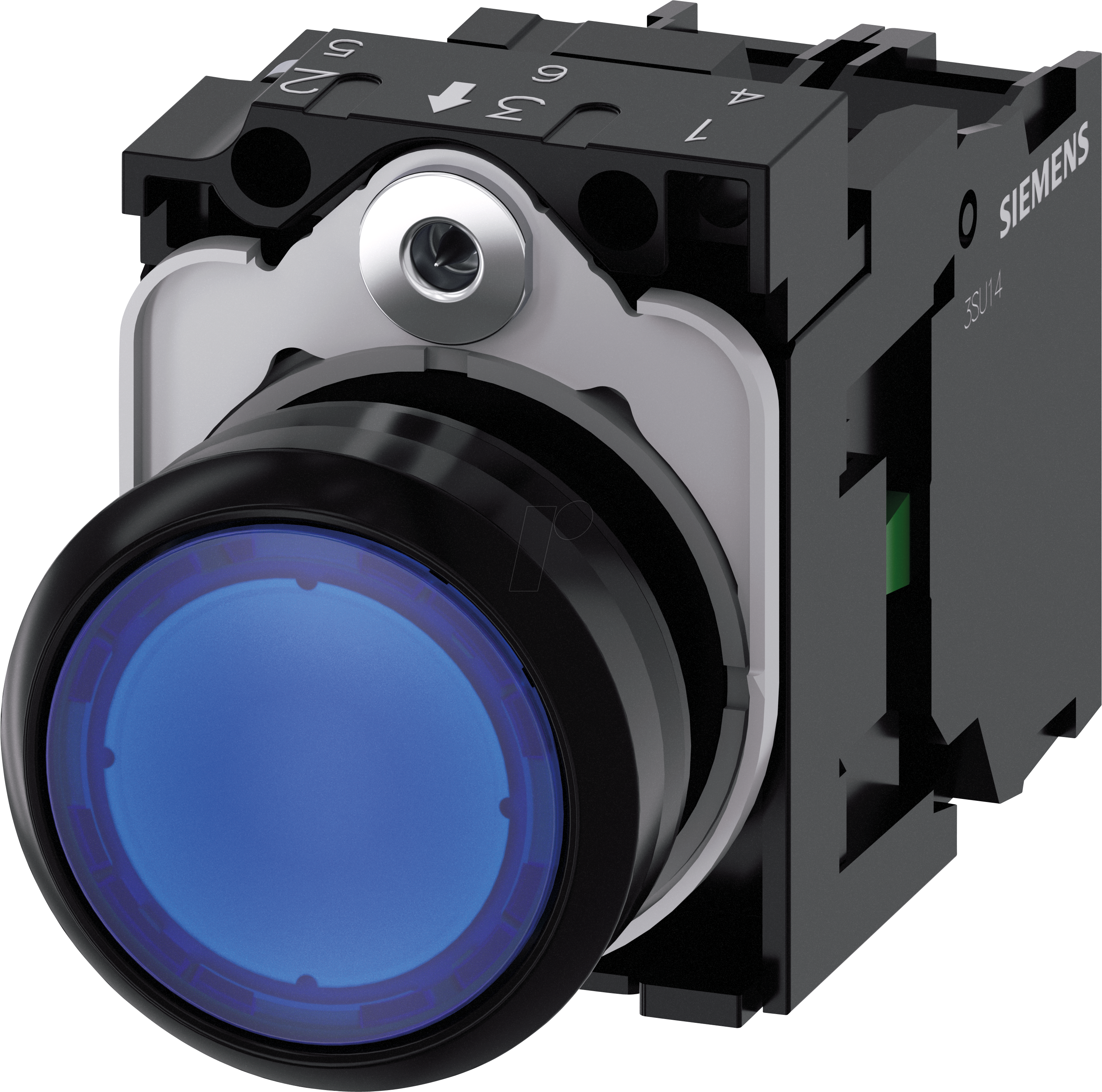 ACT02 0AB50-1BA0 - Leuchtdrucktaster, 1 NO, blau, rund