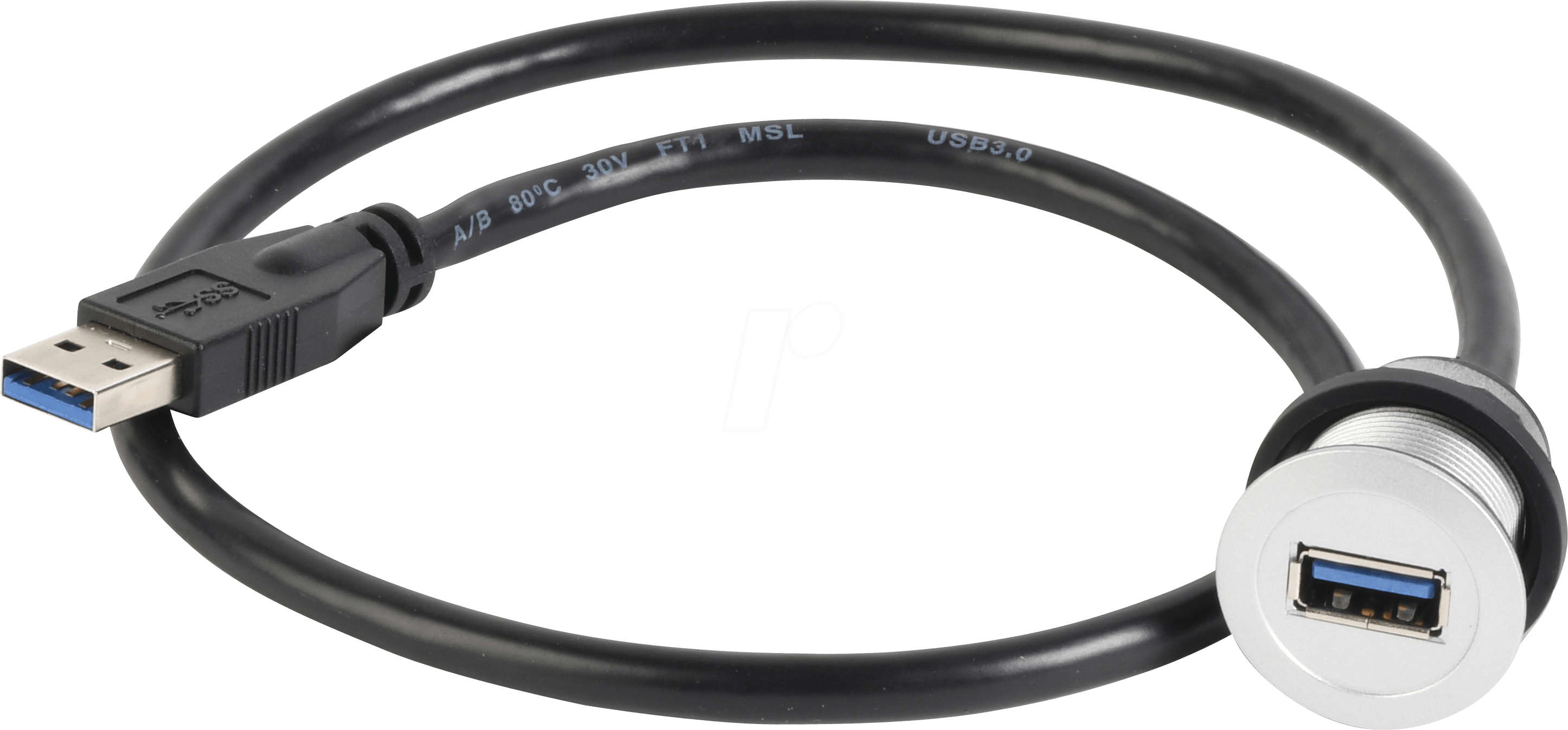 RRJ USB3 - USB 3.0-Buchse auf Kabelstecker - Typ A, silber