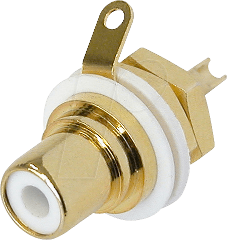 NEUTRIK NYS367-9 - Cinch-Einbaubuchse, Farbcodierung weiß, vergoldete Kontakte