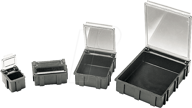 ESD BOX 3 SW - ESD SMD Klappbox 41 x 15 x 37 mm, Deckel transparent