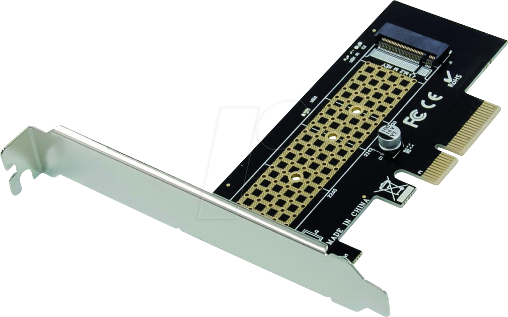 CON EMRICK05BS - PCIe x4 > 1x M.2 NVMe, inkl. M.2 Kühlkörper