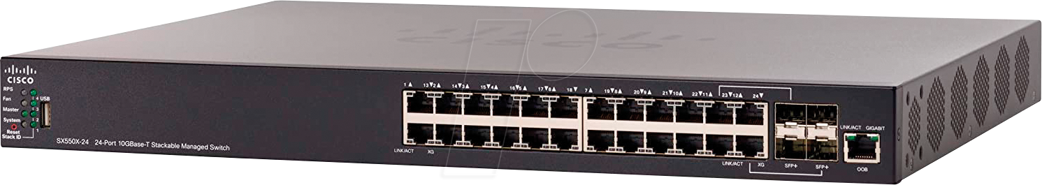 CISCO SX550X-24 - Switch, 24-Port, 10 Gigabit Ethernet, RJ45/SFP+