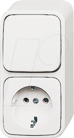 BJ 2601-6 EAP - Kombination-Steckdose, mit Wippschalter Aus- und Wechselschaltun