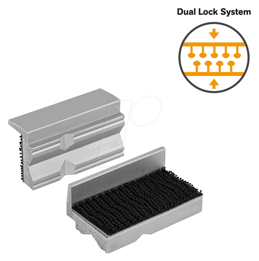 BERN 9 900 K50A2 - Schonbacken mit Klettverschluss, Alu-Prismen, 50 mm, 1 Paar