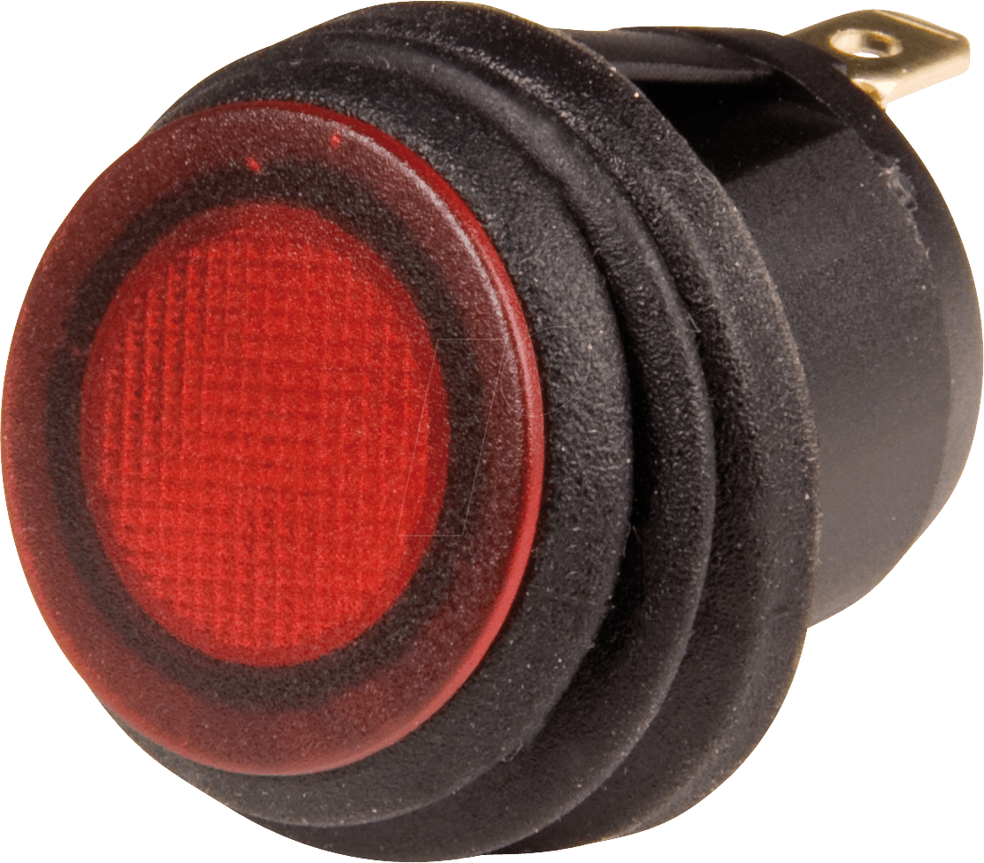 WS R13-112 L-RT - Wippenschalter rund IP65, 1x Ein - Aus, sw/rt