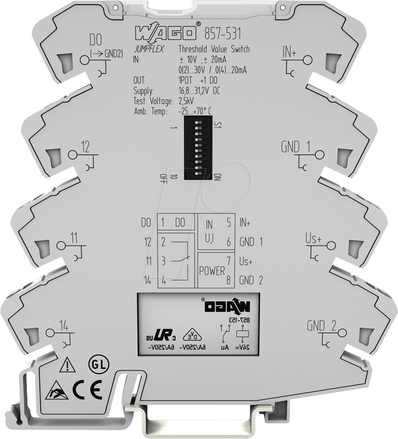 WAGO 857-531 - Grenzwertschalter Analog-EIN und Wechsler-AUS