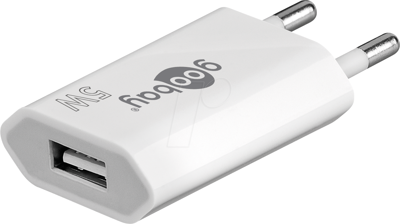 GOOBAY 44950 - USB-Ladegerät, 5 V, 1 A, weiß
