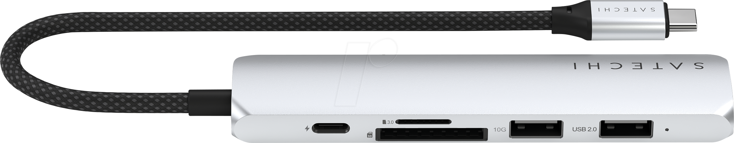 Thumbnail - ST-P6SS - Satechi USB-C 6-in-1 Slim Multiport Adapter Silver