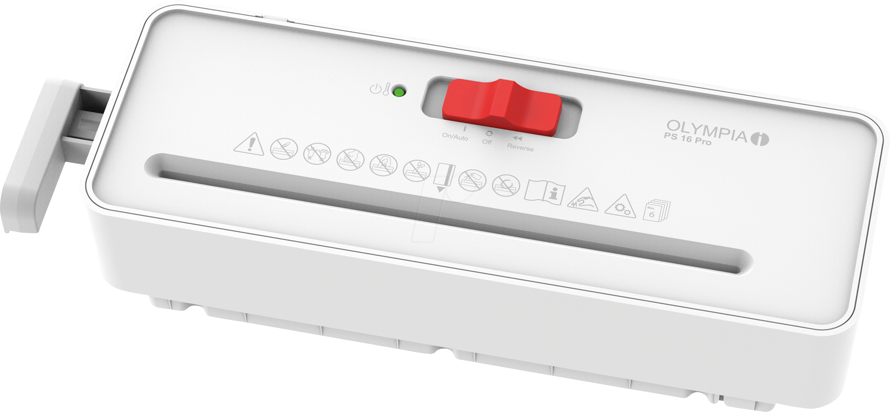 OLYMPIA PS16PWS - Aktenvernichter, Streifen-Schnitt, P-2, weiß