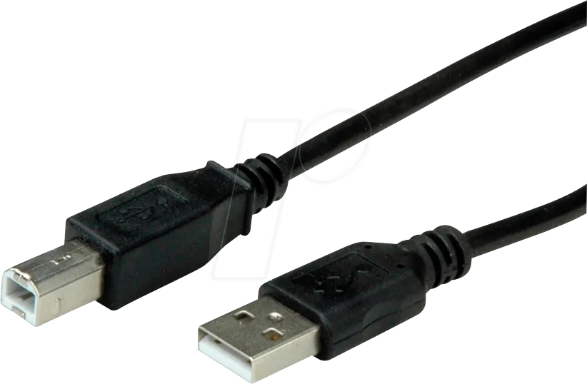Thumbnail - ROLINE 11458818 - USB 2.0 Kabel, A Stecker auf B Stecker, schwarz, 1,8 m