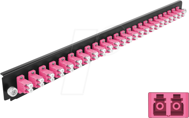 DELOCK 43361 - 19'' Spleißbox Frontblende, 24 Port, LC Duplex, violett