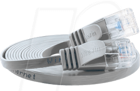 Thumbnail - SLIM U6 015 GR - Cat.6 SLIM-Patchkabel, U/UTP, 0,15 m, grau
