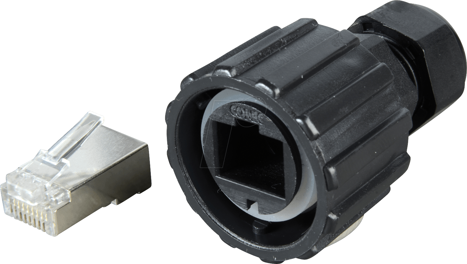 RJ45 STS - RJ45 Stecker, geschirmt, schwarz
