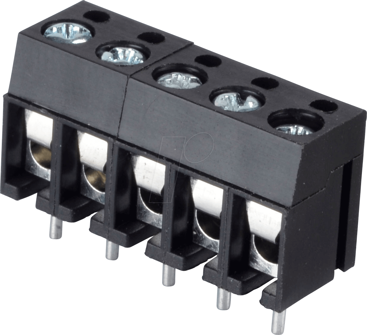 CTB1202-5BK - Lötbare Schraubklemme - 5-pol, RM 5 mm, 90°