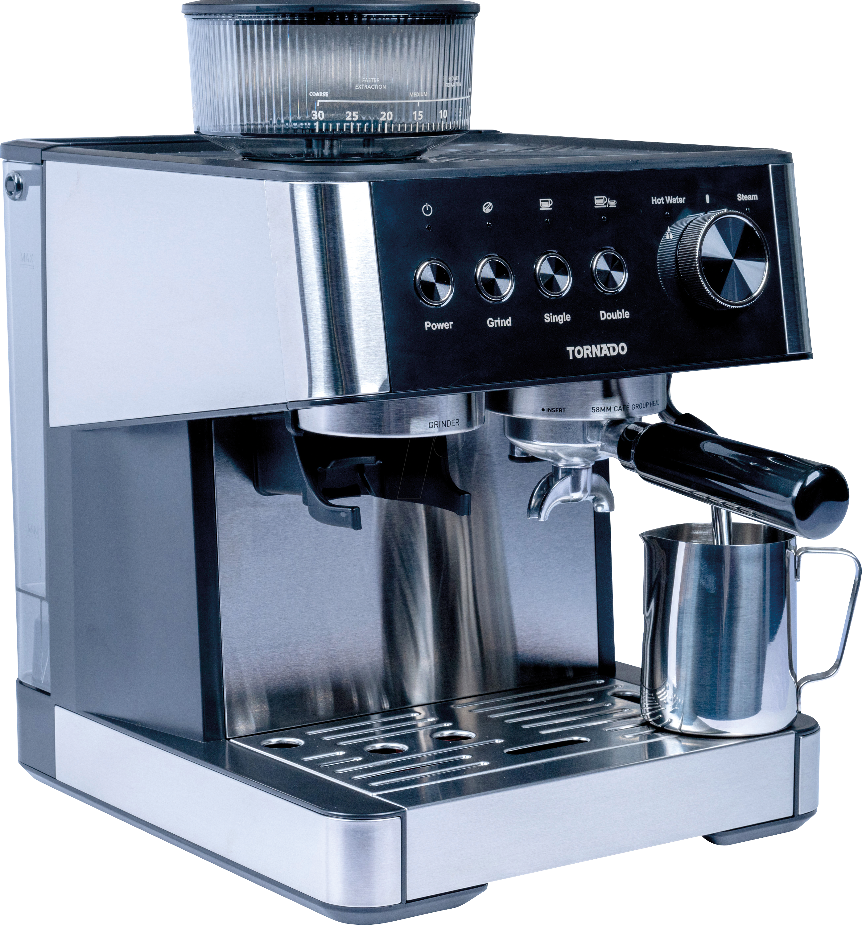TOR TCM5431-GS - TORNADO Siebträger-Kaffeemaschine