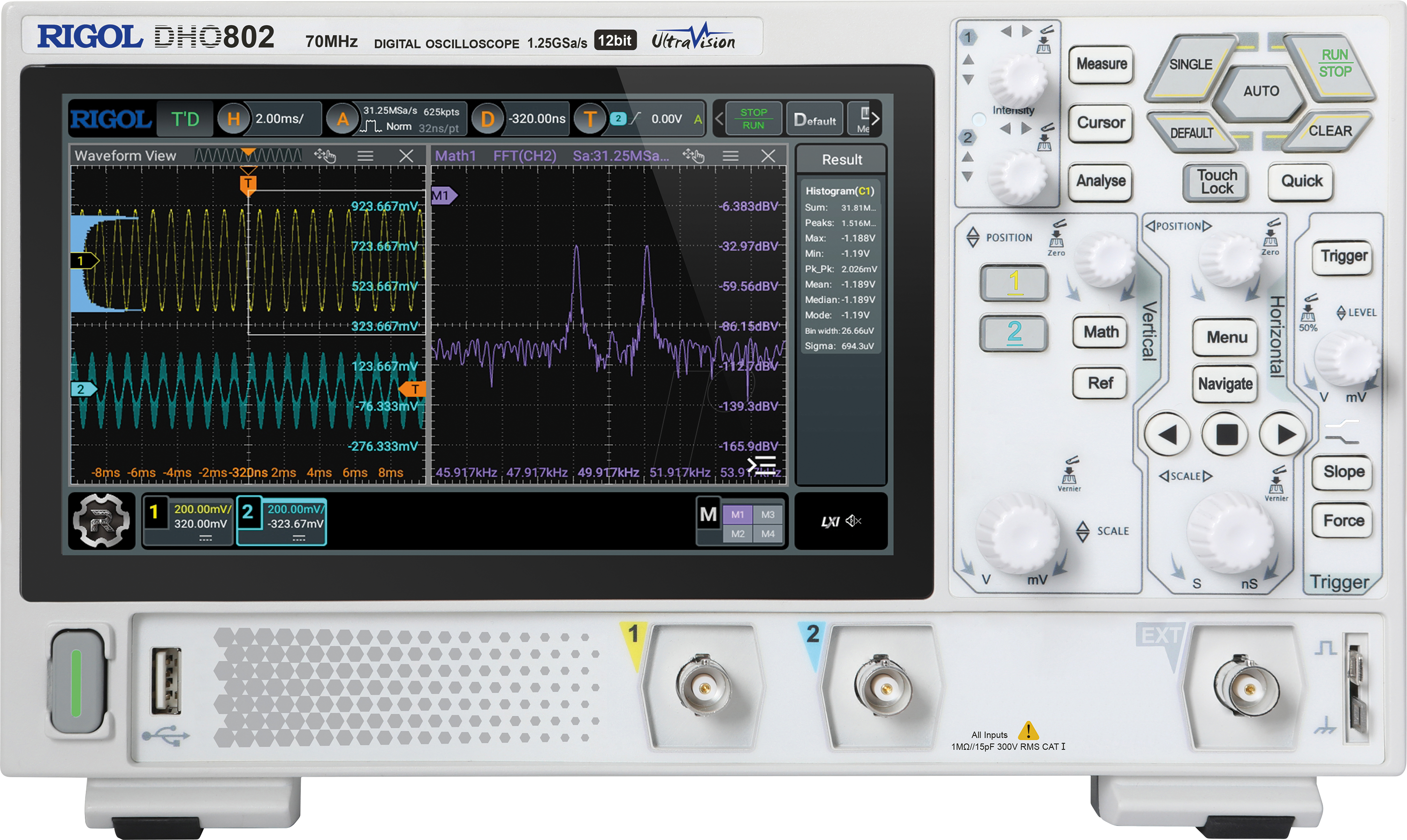 RIGOL DHO802 - Digital-Speicher-Oszilloskop, 70 MHz, 2 Kanäle