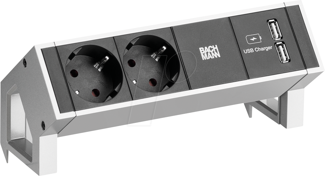 BACH 902.319 - DESK2 2x Schutzkontakt 1x USB-Charger, weiß