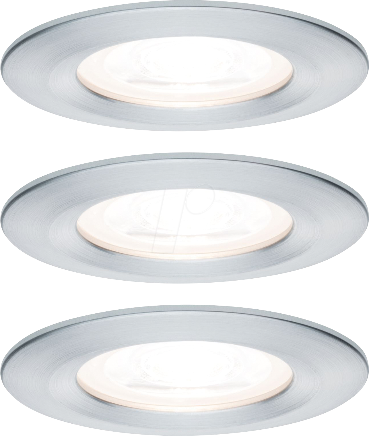 PLM 93444 - Einbauleuchte Nova starr, GU10, 3x6,5 W, 2700 K, rund, alu